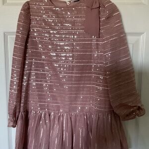 Mayoral Shimmering Mauve Pink Kids Dress NWOT Size 7